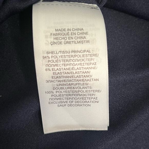 Lauren Ralph Lauren Navy Blue Beaded Halter Ruffle Sheath Dress size 10 NEW Tags - Picture 8 of 13